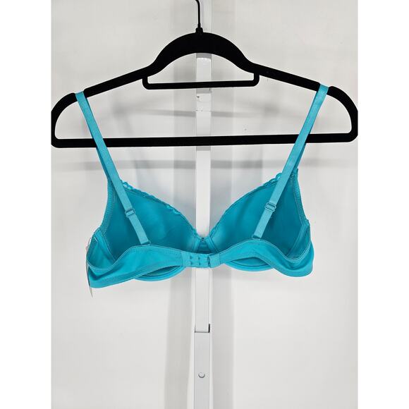 Vintage Y2K Rampage Intimates Womens Sz 36B Aqua Blue Lace Bra NEW - Picture 5 of 5